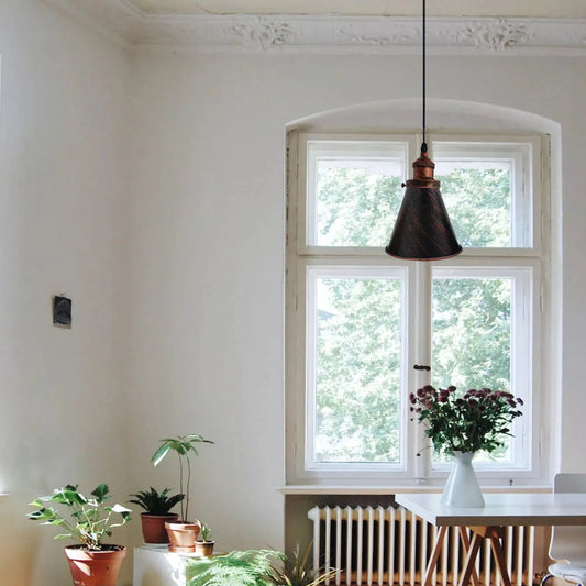Vintage E27 Cone Lamp Shade Ceiling Pendant Light Fixture