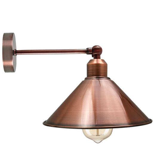 Industrial Wall Light Metal Flat Shade E27 Wall Lamp Fixtures