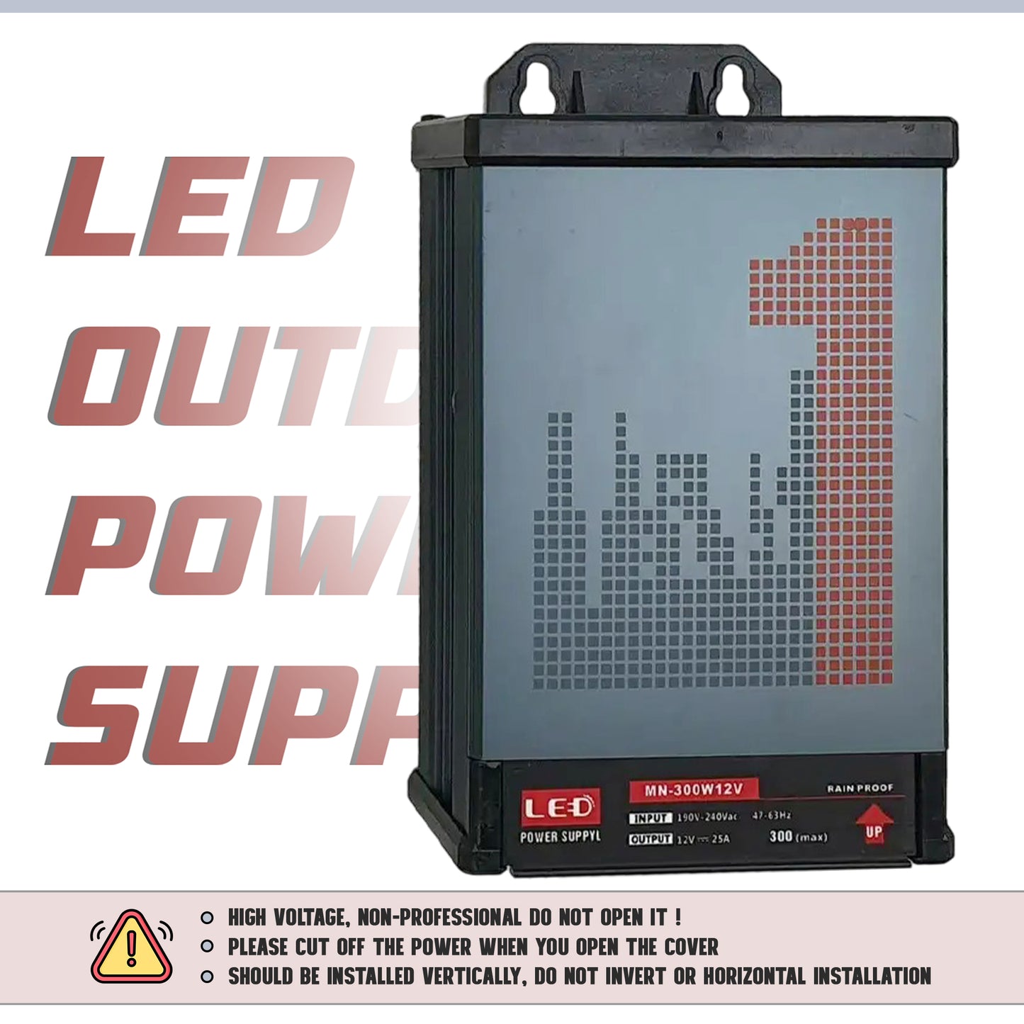 LED Outdoor Rainproof Power Supply DC 12V 60W-400W IP45 Transformer