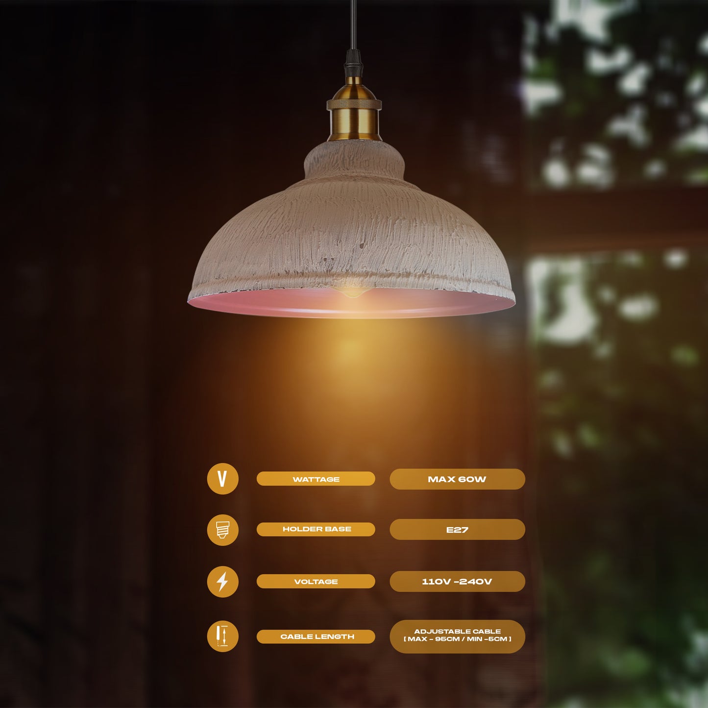 E27 Hanging Retro Light