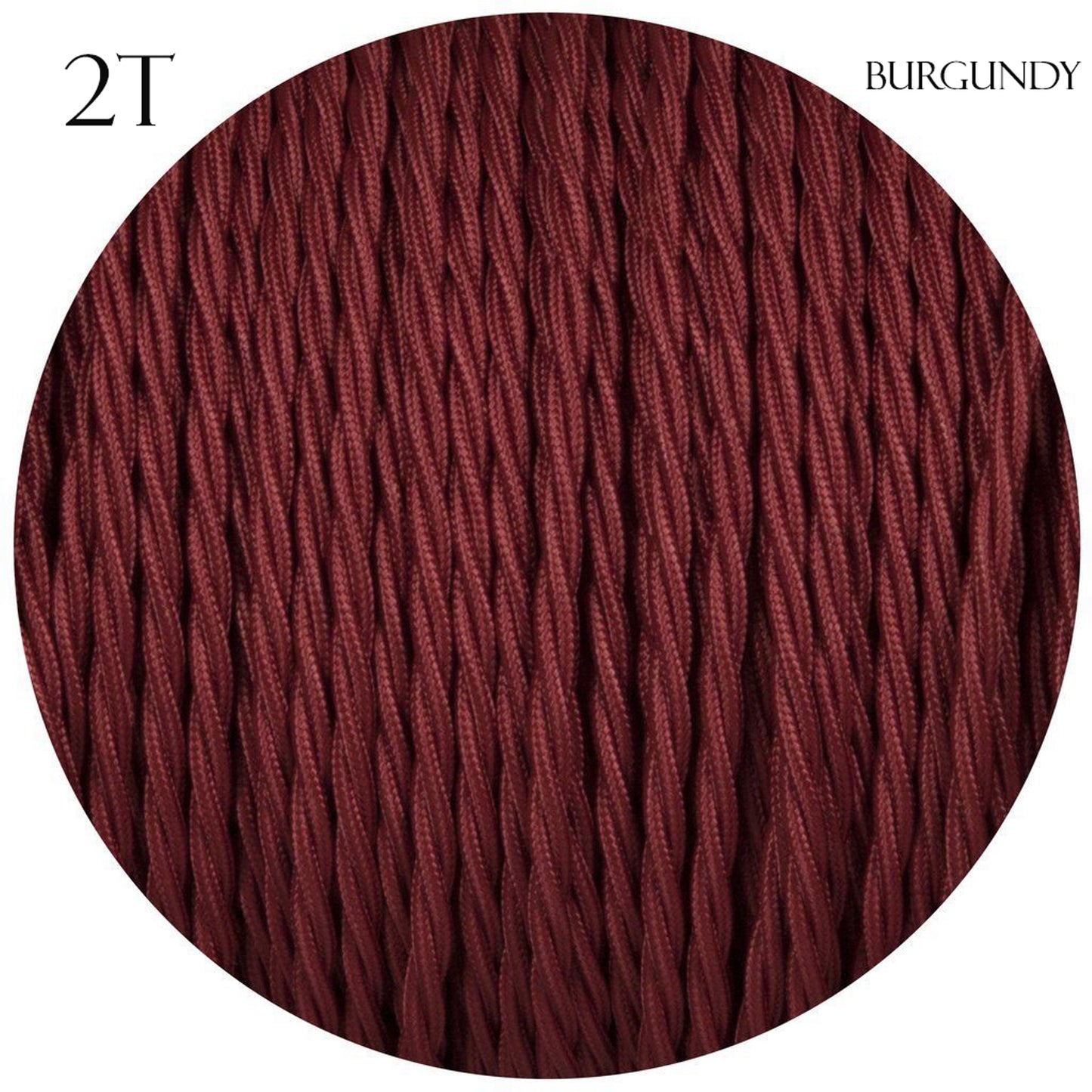 2 Core Twisted Electric Cable Burgundy color fabric 0.75 mm