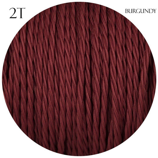 2 Core Twisted Electric Cable Burgundy color fabric 0.75 mm