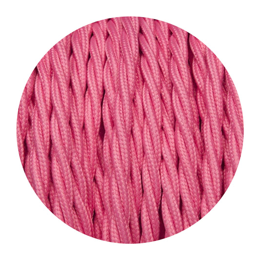 2 Core Twisted Electric Cable Rose Pink Color Fabric 0.75mm