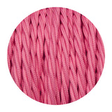 2 Core Twisted Electric Cable Rose Pink Color Fabric 0.75mm