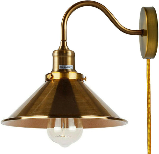 Metal Cone Shade E27 Adjustable Arm Wall Sconce Metal Wall Lights