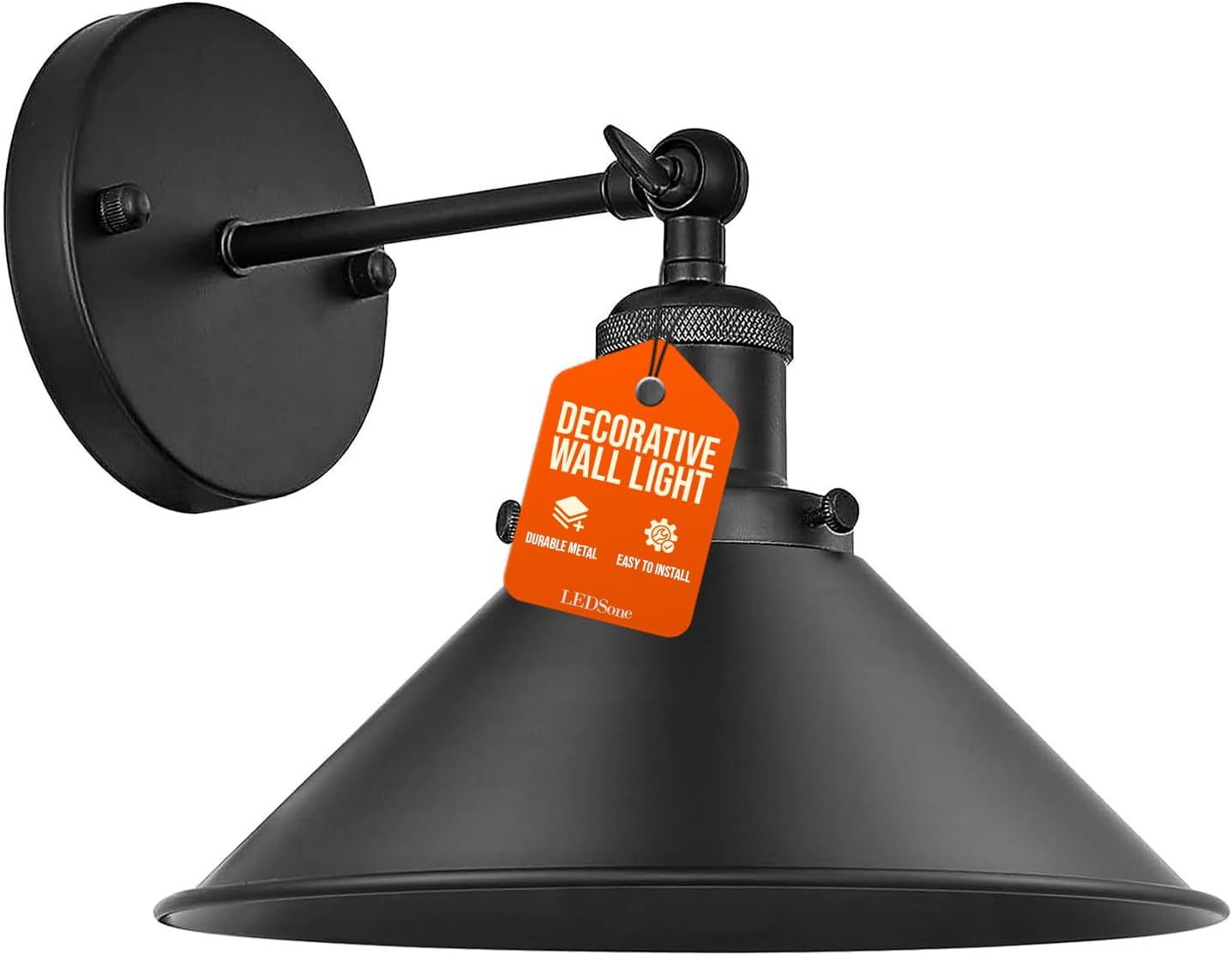 Metal Cone Shade E27 Adjustable Arm Wall Sconce Metal Wall Lights