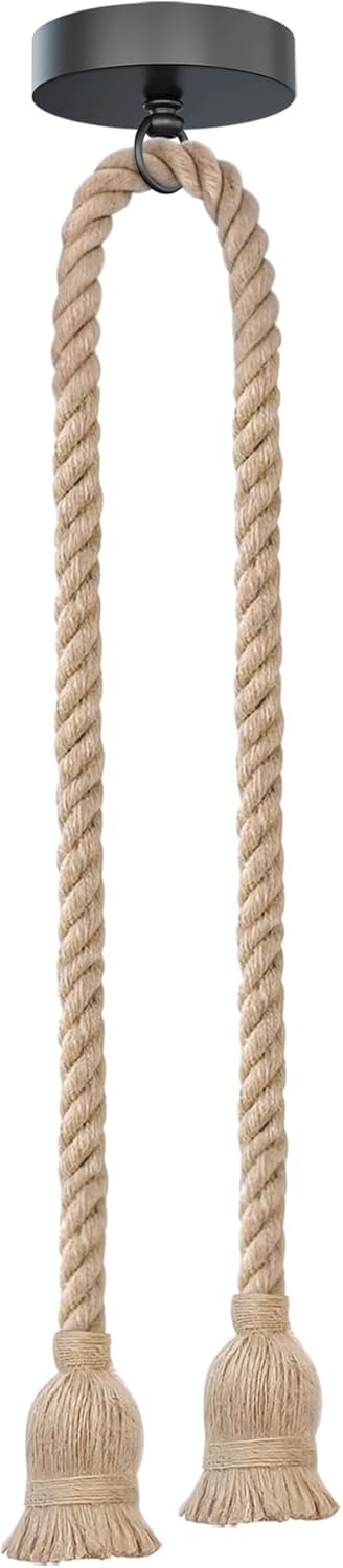 Adjustable Hemp Rope Ceiling Pendant Light with E27 Fitting