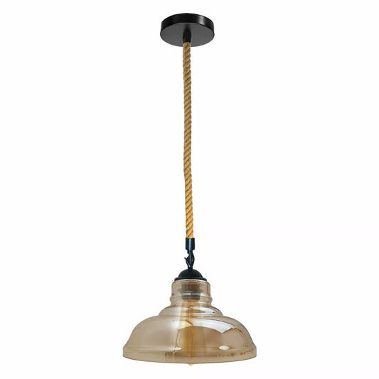 Industrial Amber Glass Ceiling Shade Pendant Light Fixture