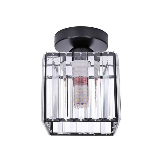 Crystal Semi Flush Mount Ceiling Light for Kitchen & Living Room