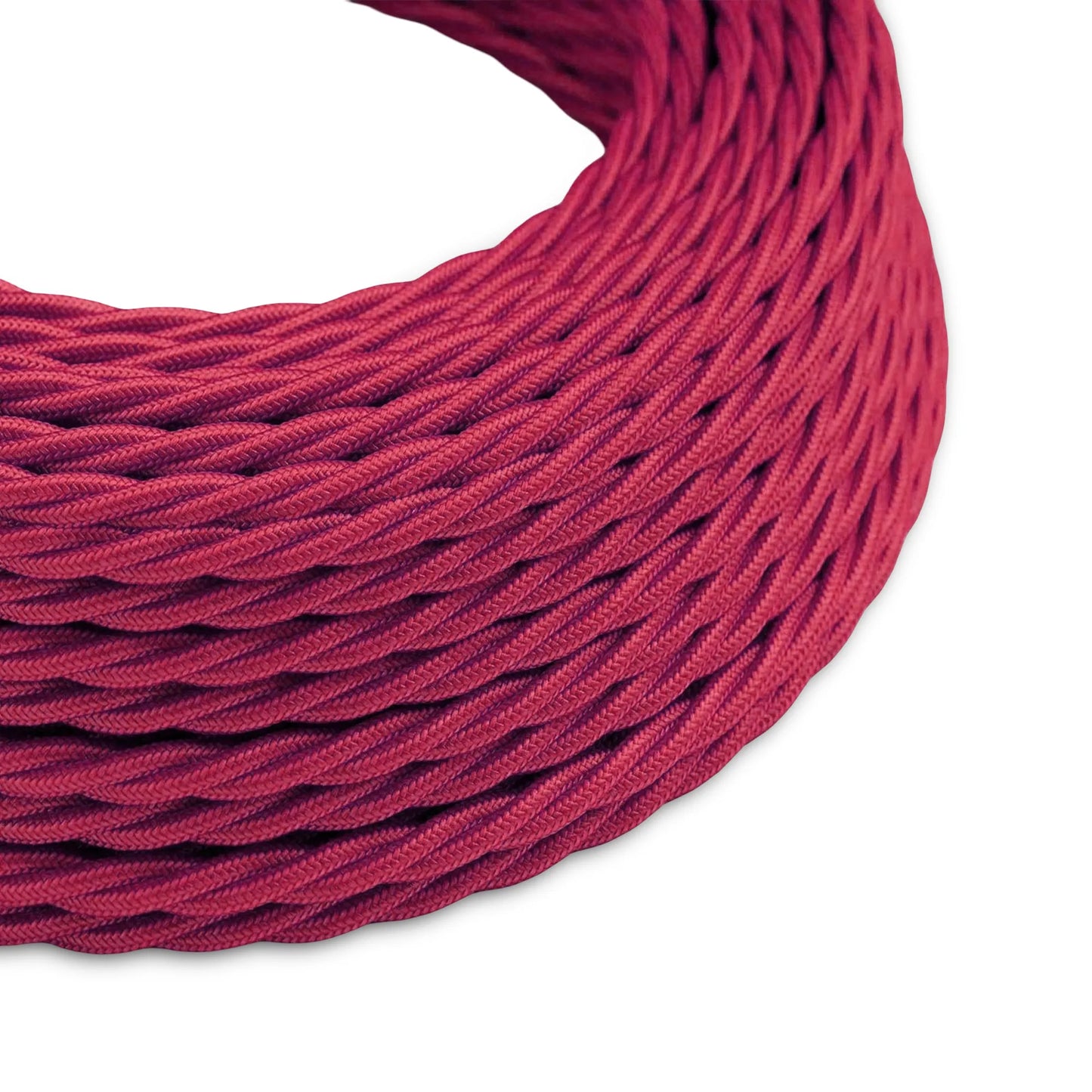 Burgandy color 3 Core Twisted Electric Cable solid fabric 0.75 mm