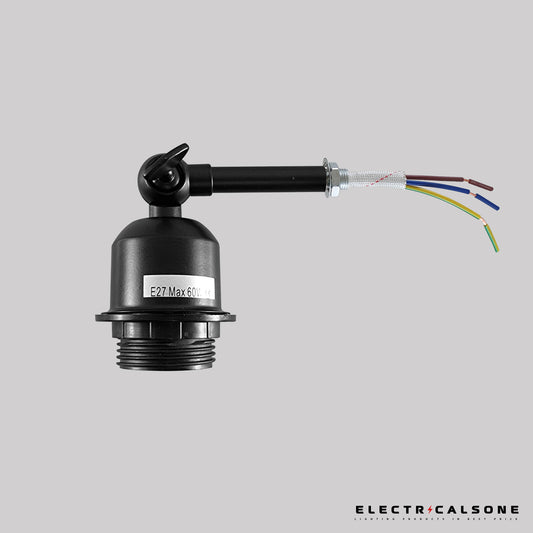 Wall Sconce E27 Metal Short Arm 180° Adjustable Holder Wall Lamp