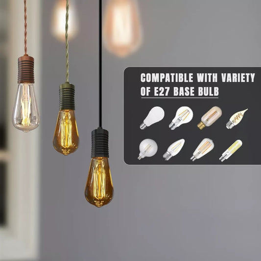 Vintage Industrial E27 Metal Lamp Bulb Holder Retro Edison Fitting