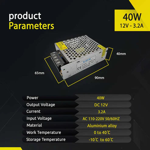 DC12V IP20 Indoor LED Driver Power Supply Transformer