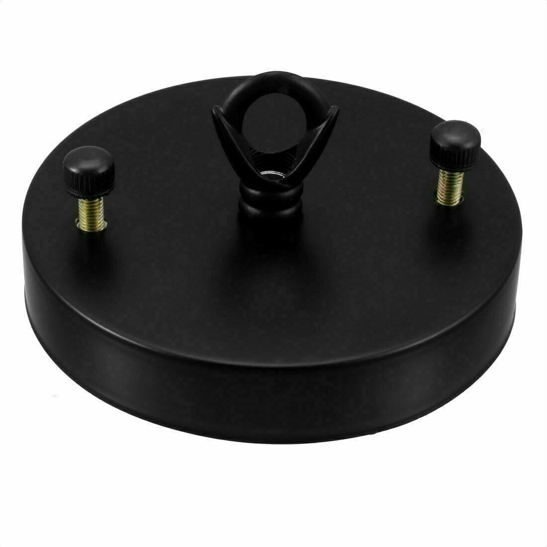 100mm Metal 1 Outlet Ceiling Rose with Hook (Pack 1 /Pack 2)