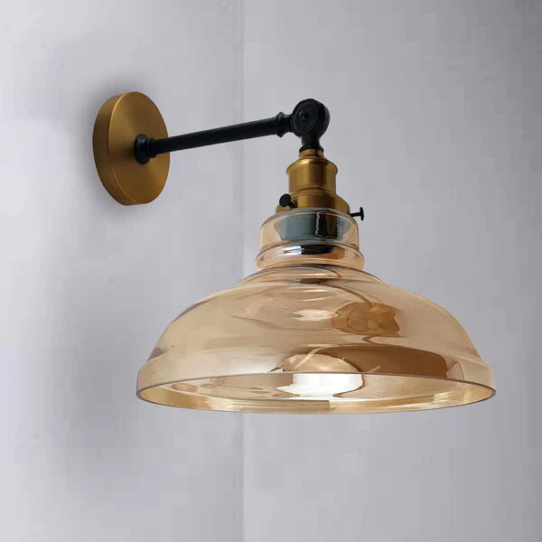 Bowl-Vintage Retro Style Lampshades Ceiling Pendant Light Lamp Amber Glass Shade
