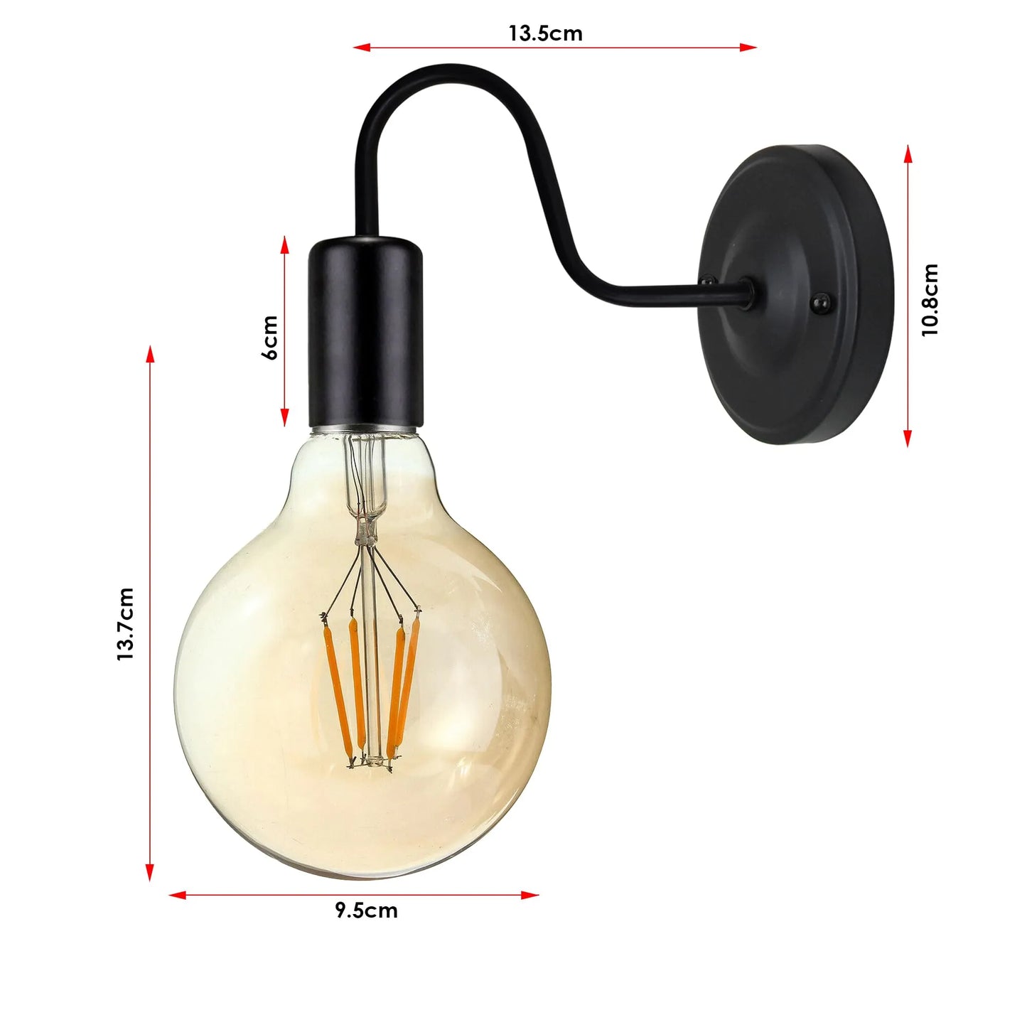 Metal Swan Neck Wall Sconce Light Vintage wall lamp