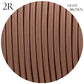0.75mm 2 Core Round Vintage Braided Light Brown Fabric Covered Light Flex