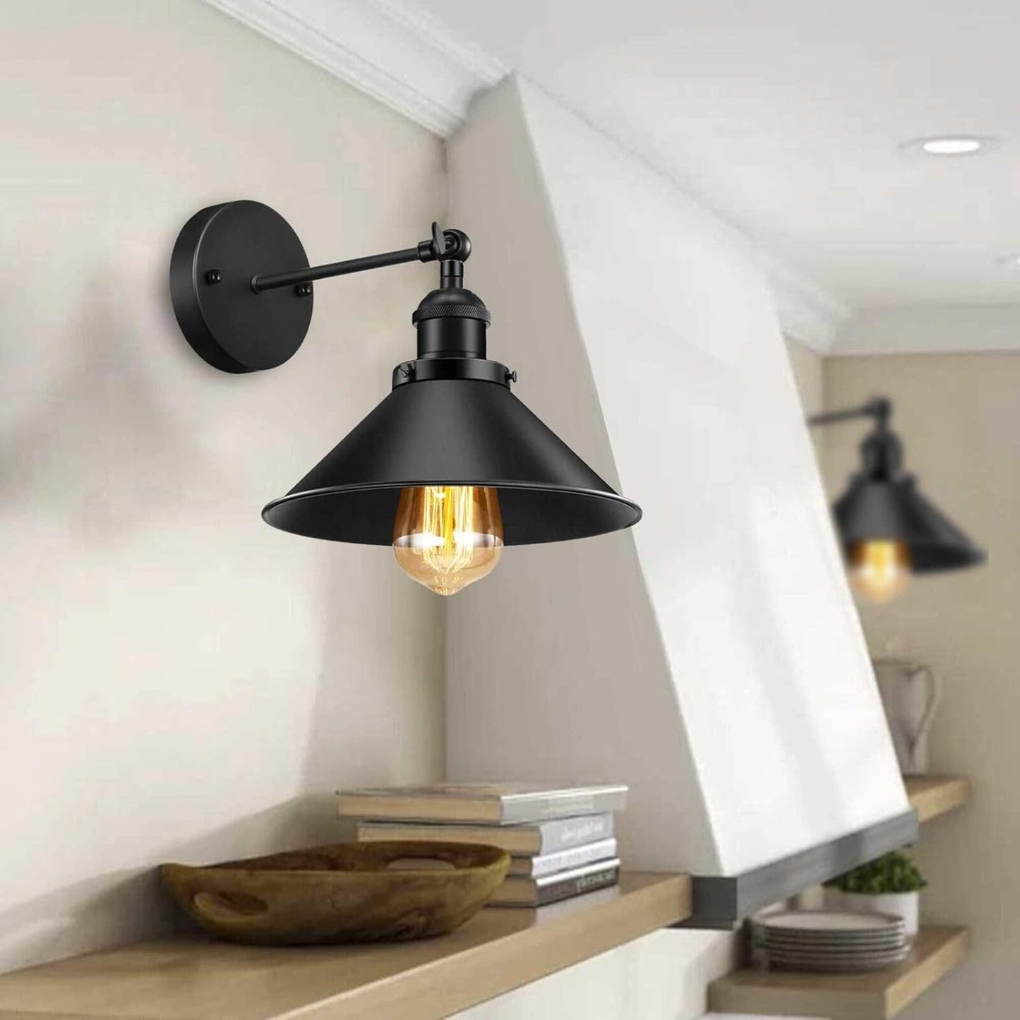 Metal Cone Shade E27 Adjustable Arm Wall Sconce Metal Wall Lights
