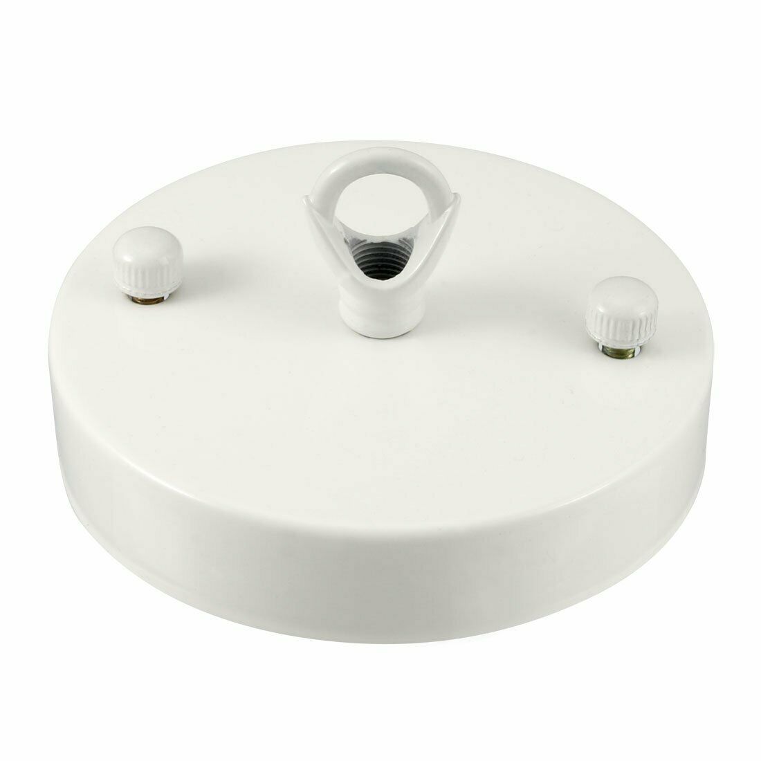 100mm Metal 1 Outlet Ceiling Rose with Hook (Pack 1 /Pack 2)