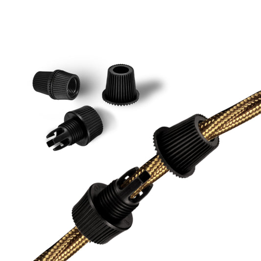 Vintage Pendant Strain Relief Black Cord Grip Retro Cable Lock