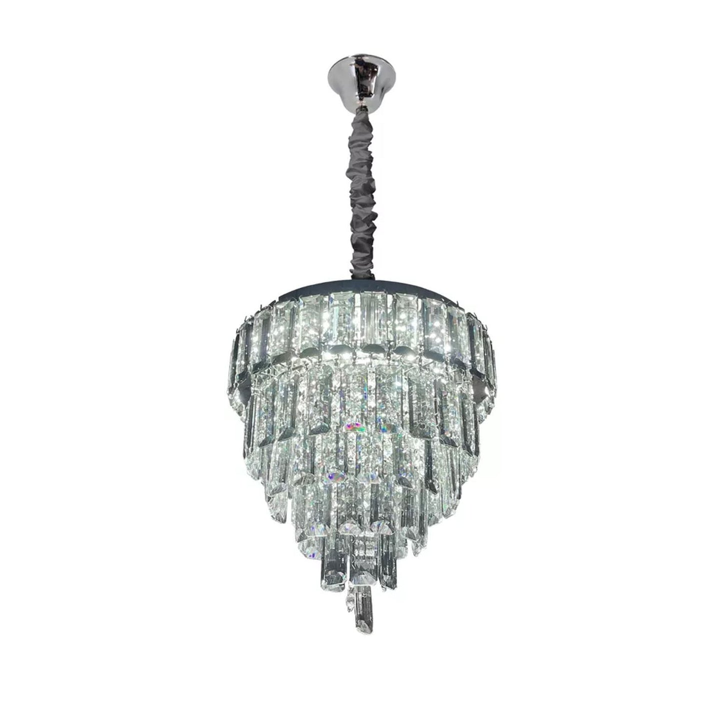 Vintage Crystal Chandelier Glass Round Ceiling Lights Hanging Pendant Light E14