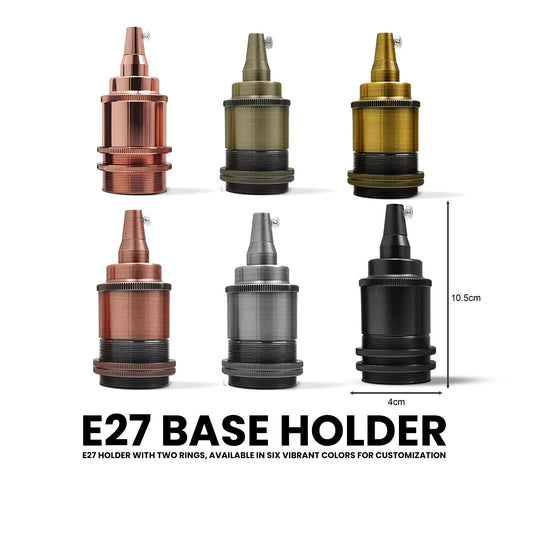 Vintage Retro Metal E27 Bulb Socket Lamp Holder