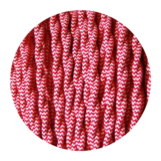 2 Core Twisted Electric Cable Red and White color fabric 0.75mm