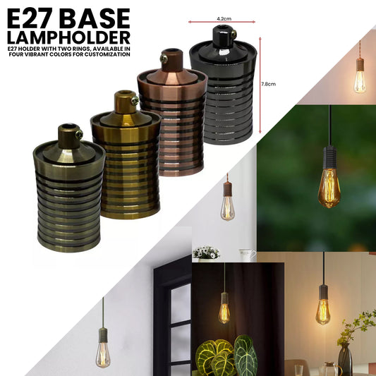 Vintage Industrial E27 Metal Lamp Bulb Holder Retro Edison Fitting