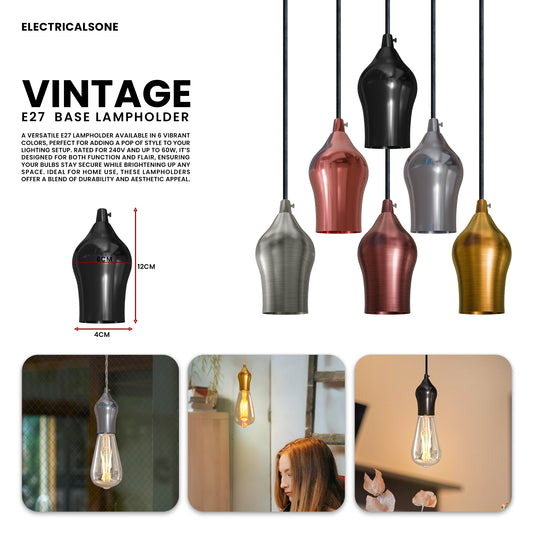 Vintage E27 Edison Bulb Socket Metal Lamp Holder
