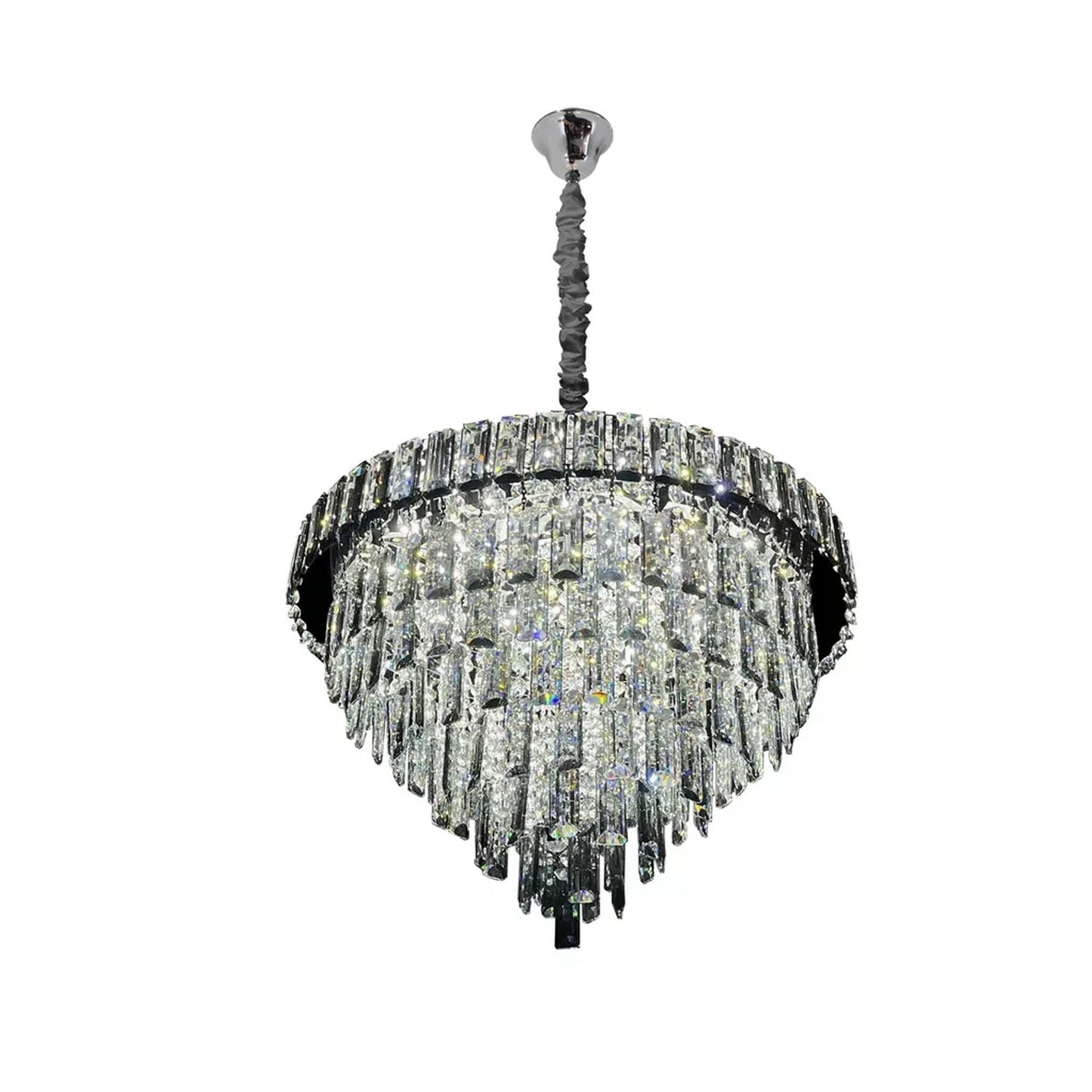 Vintage Crystal Chandelier Glass Round Ceiling Lights Hanging Pendant Light E14
