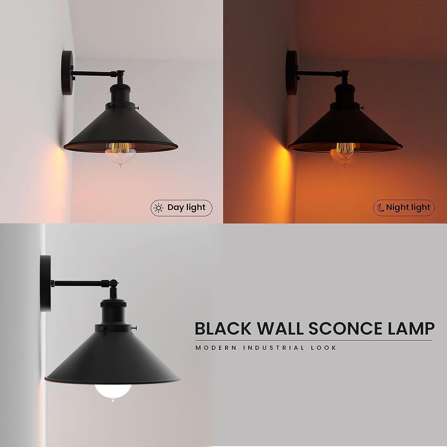 Metal Cone Shade E27 Adjustable Arm Wall Sconce Metal Wall Lights