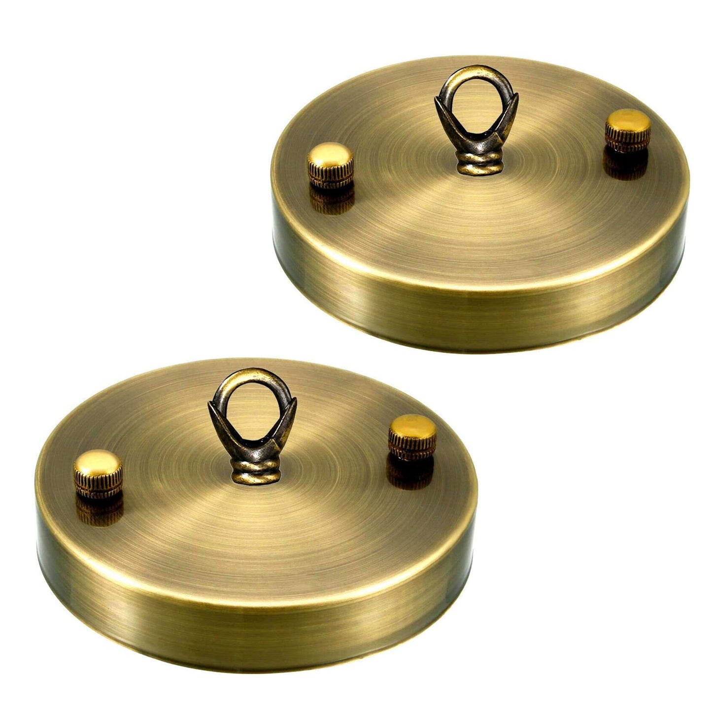 100mm Metal 1 Outlet Ceiling Rose with Hook (Pack 1 /Pack 2)