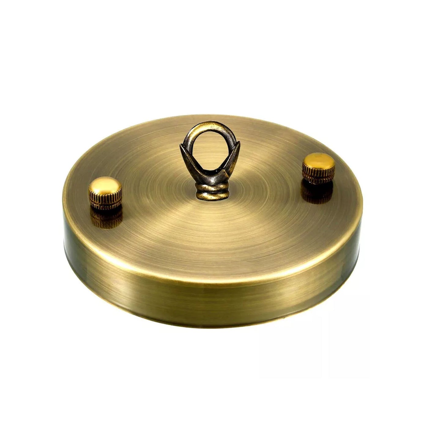 100mm Metal 1 Outlet Ceiling Rose with Hook (Pack 1 /Pack 2)