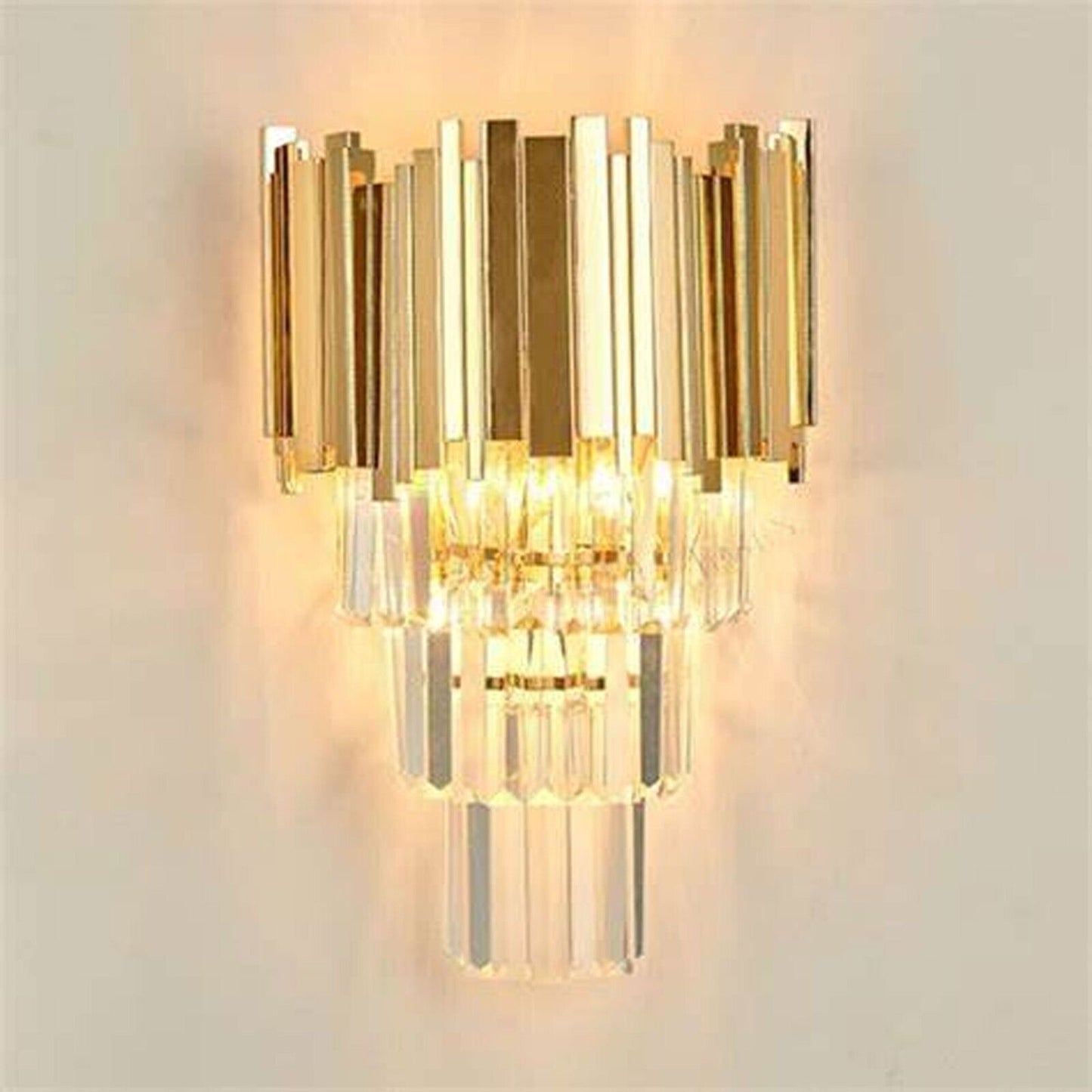 Modern Crystal Chandelier Gold Finish Round Crystal K9 E14 Luxury Pendant Light