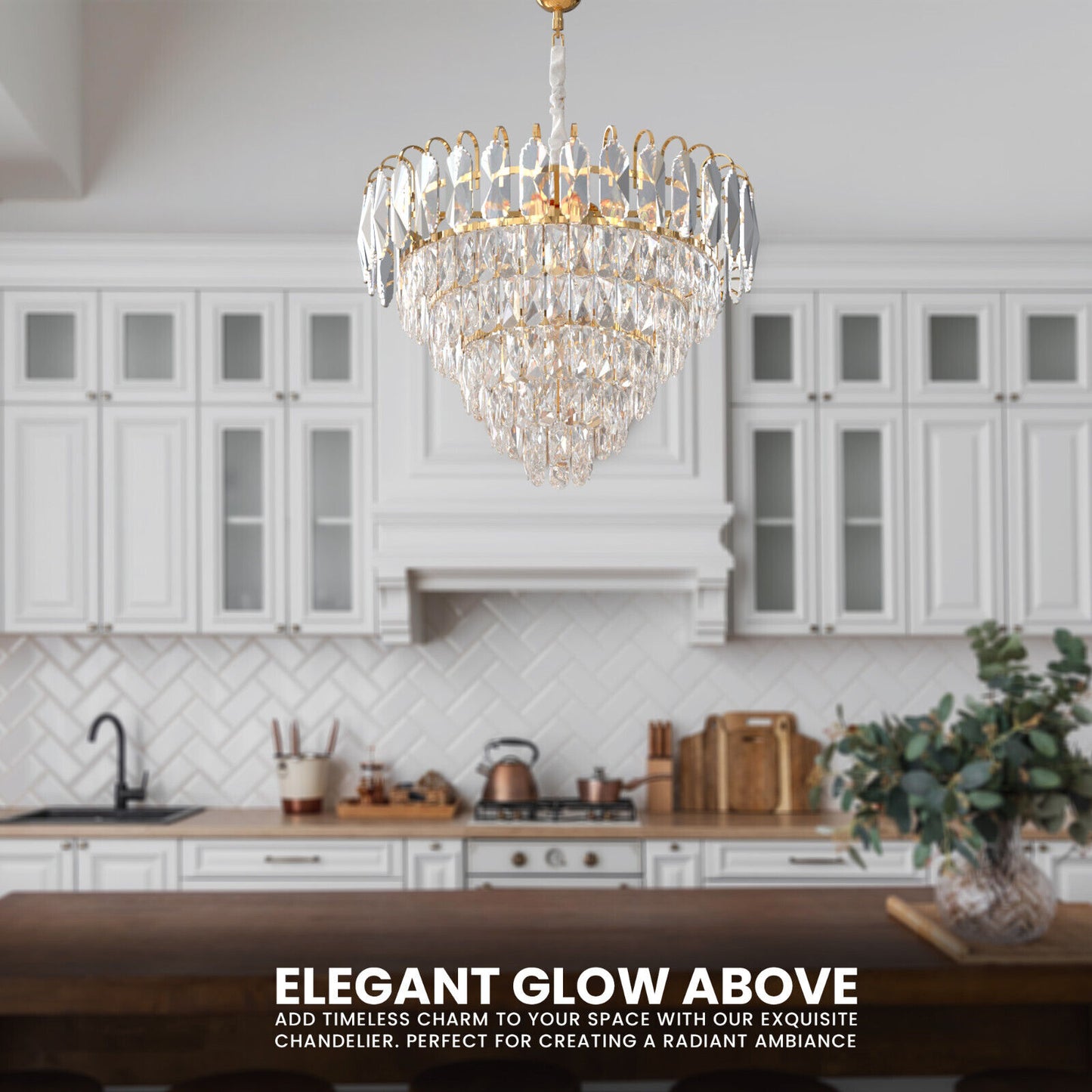 Modern Gold Crystal Chandelier Luxury Ceiling Pendant Lights for Living Room
