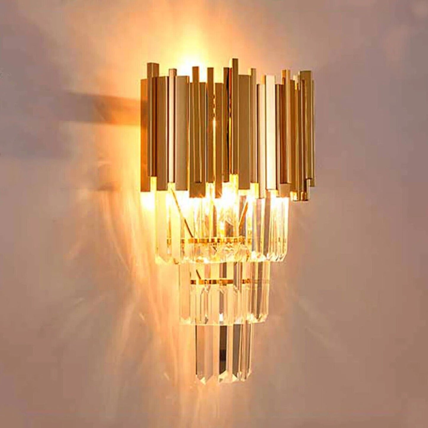Modern Crystal Chandelier Gold Finish Round Crystal K9 E14 Luxury Pendant Light