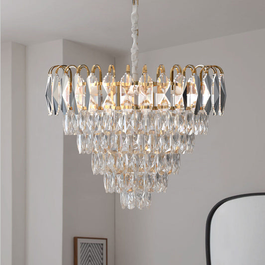Modern Gold Crystal Chandelier Luxury Ceiling Pendant Lights for Living Room