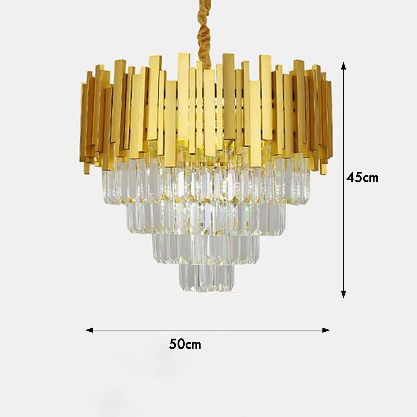 Modern Crystal Chandelier Gold Finish Round Crystal K9 E14 Luxury Pendant Light