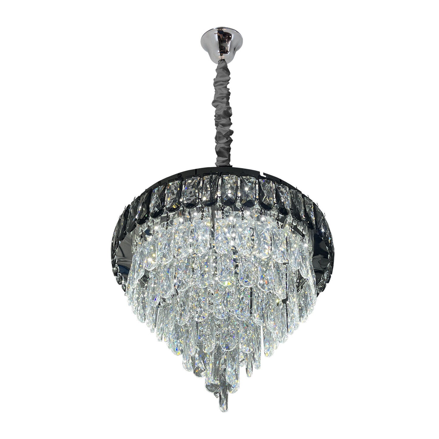 Vintage Crystal Chandelier Glass Round Ceiling Lights Hanging Pendant Light E14