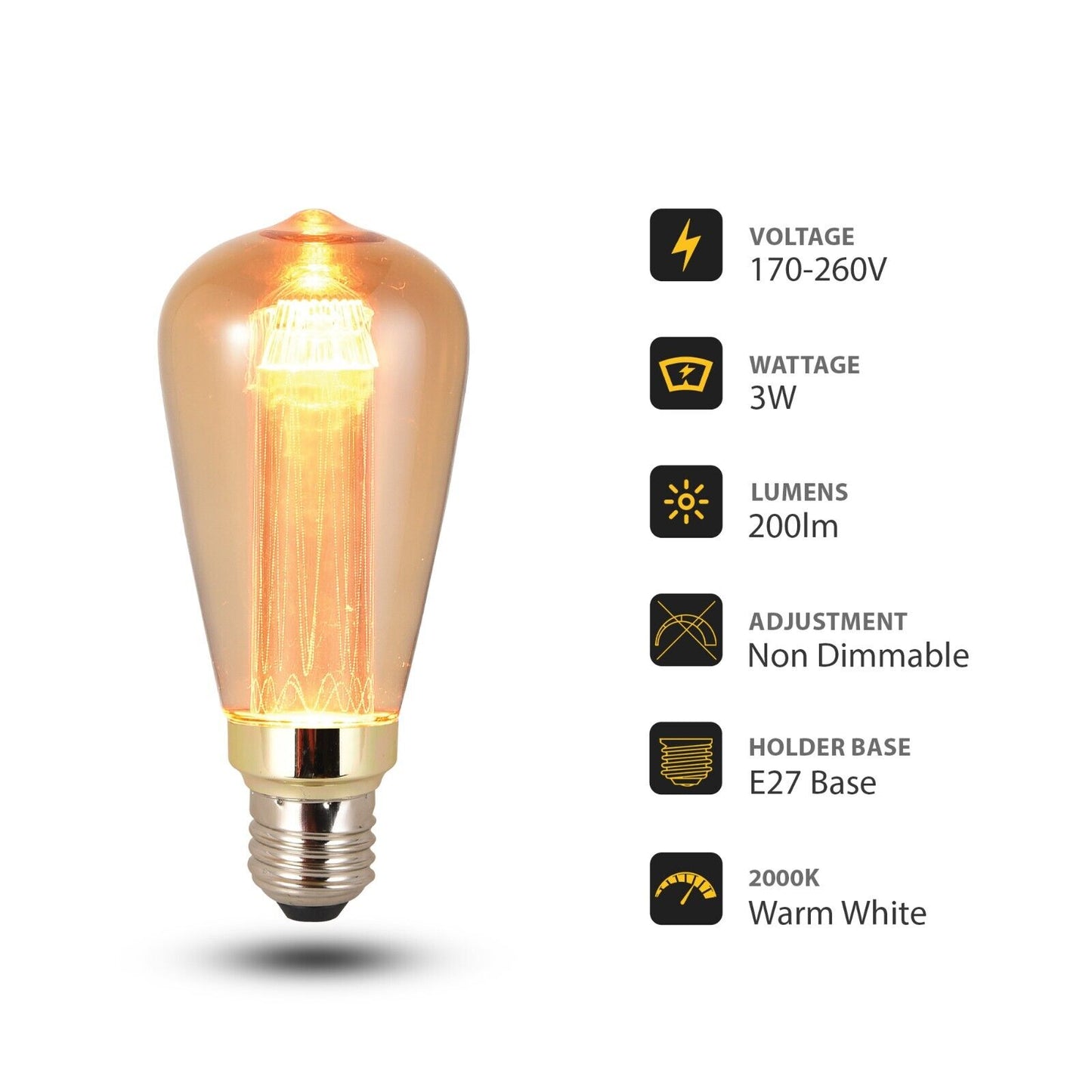 Timeless Elegance with Vintage Edison LED Bulbs – Amber Glow, Modern Efficiency