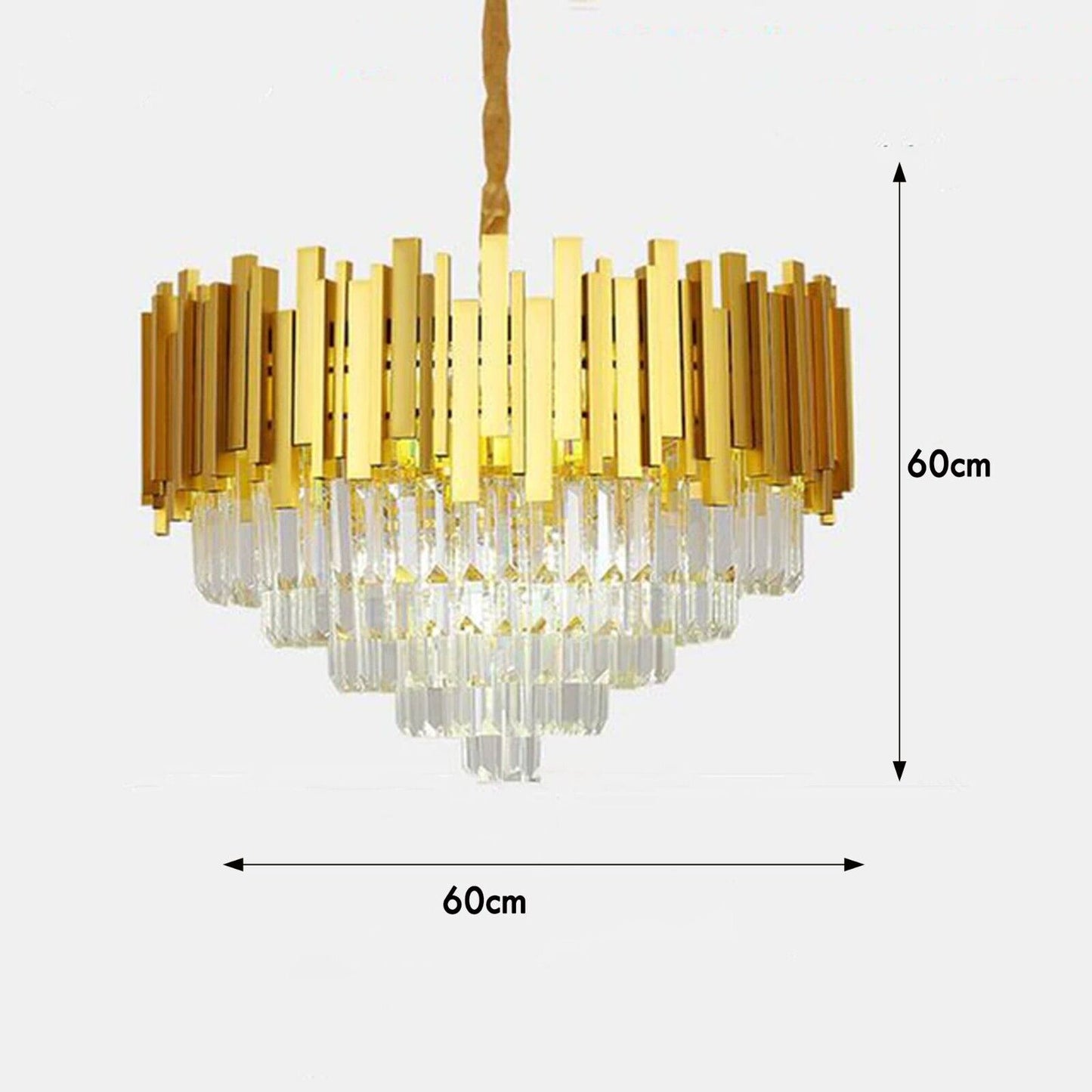 Modern Crystal Chandelier Gold Finish Round Crystal K9 E14 Luxury Pendant Light