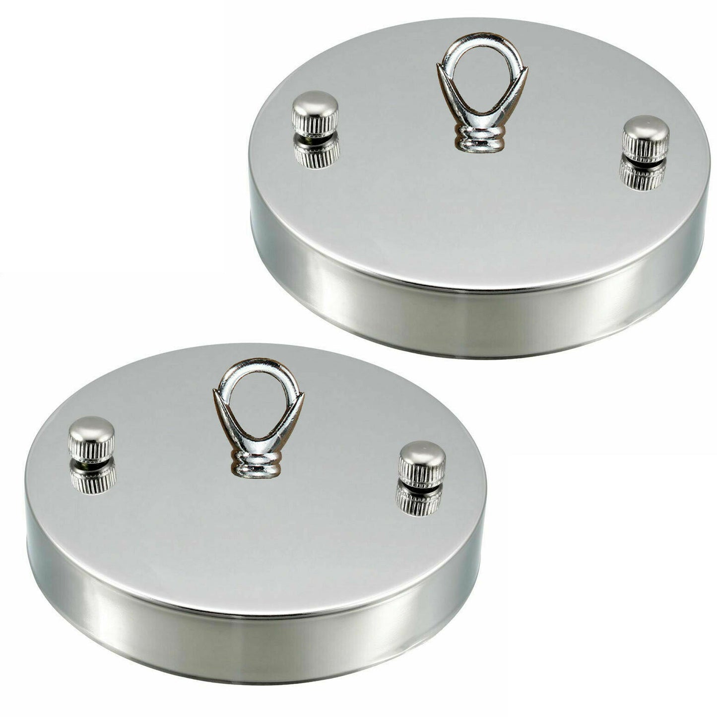 100mm Metal 1 Outlet Ceiling Rose with Hook (Pack 1 /Pack 2)