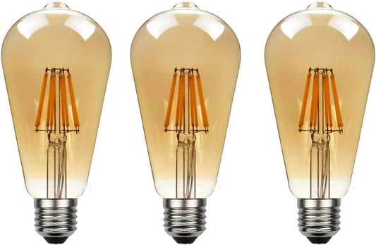 Industrial Dimmable ST64 E27 8W Vintage LED Filament Bulbs