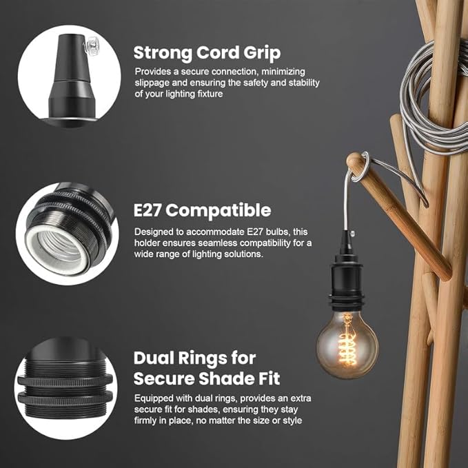 Vintage Retro Metal E27 Bulb Socket Lamp Holder