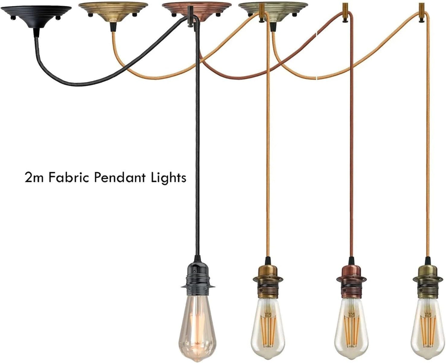 Vintage Metal E27 Spider Pendant Hanging Light Fixtures