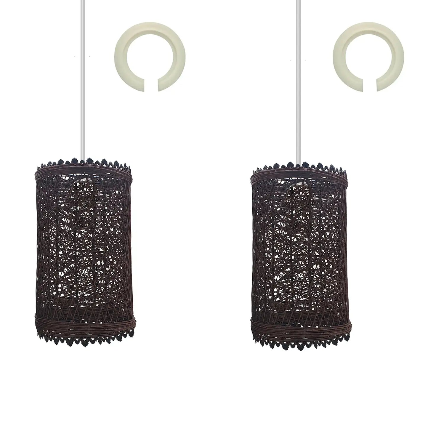 Retro 1cm Hole Barrel Cage Design E27 Rattan Lamp Shade