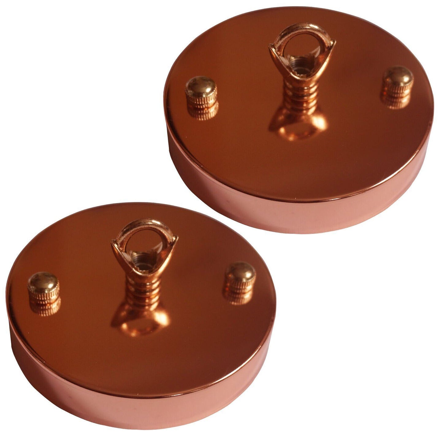 100mm Metal 1 Outlet Ceiling Rose with Hook (Pack 1 /Pack 2)