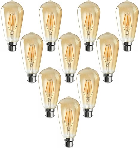ST64 B22 4W Dimmable Retro Classic Filament LED Bulbs