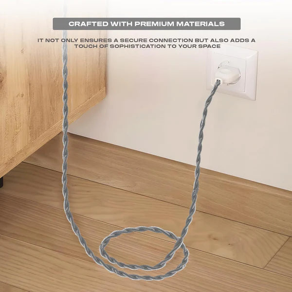 Light Brown 3 Core Twisted Fabric Cable 0.75mm – Vintage Lighting Flex | Electricalsone