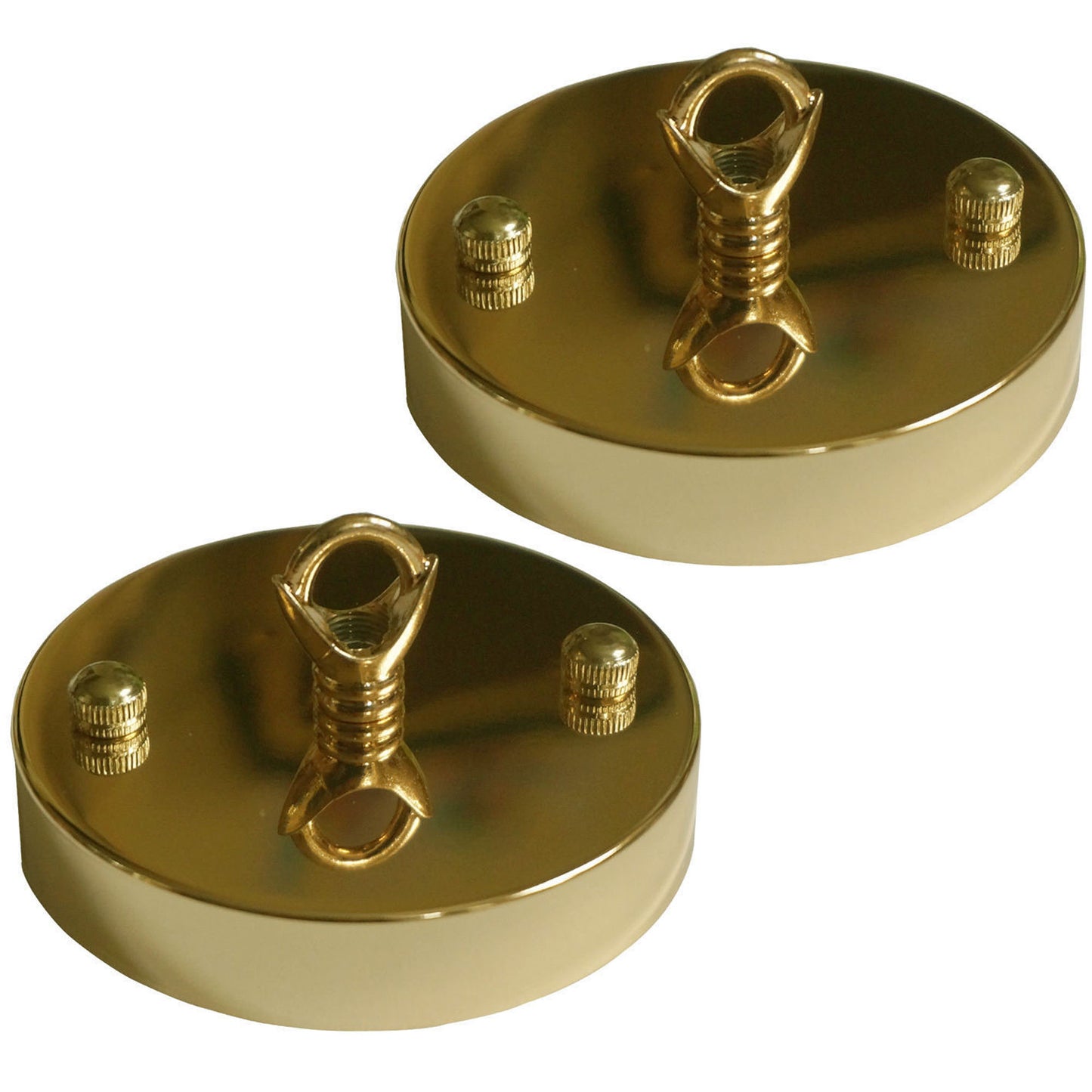100mm Metal 1 Outlet Ceiling Rose with Hook (Pack 1 /Pack 2)